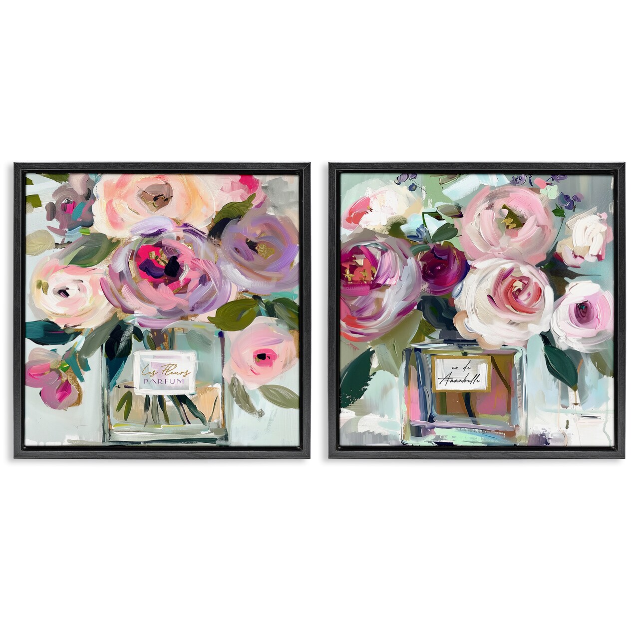 Stupell Industries Blush Spring Blooms in Bottle 2pc Floating Frame Set By Annabelle Hall